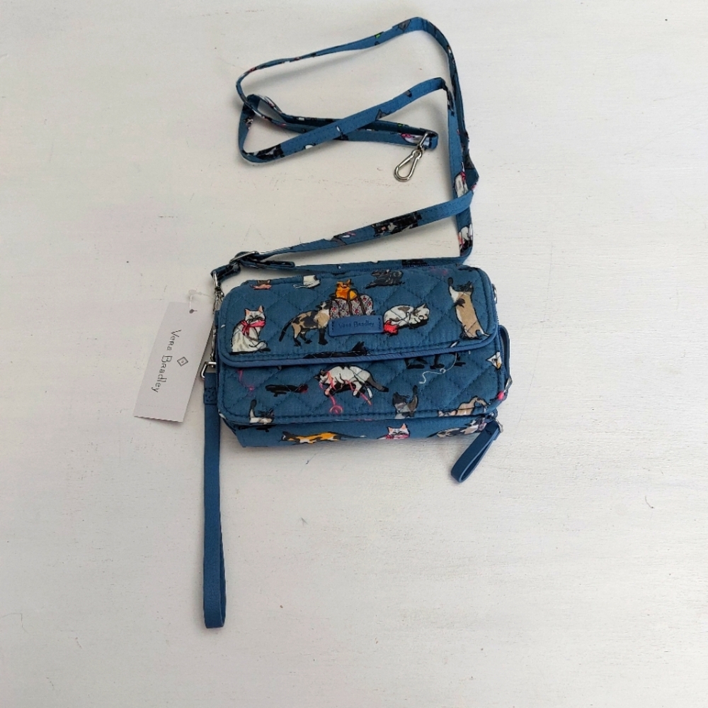 Vera Bradley Signature Collection Cat's Meow RFID All in One Crossbody NWT